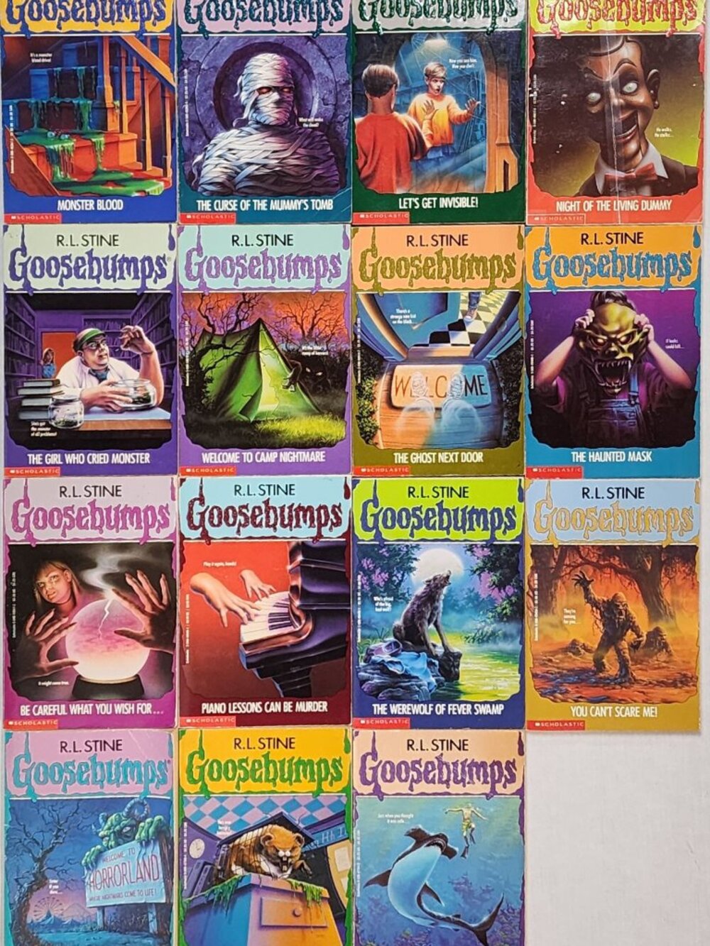 Goosebumps R.L. Stine Books Lot 15 1st Printings 90s Thriller Horror Vtg Classic
